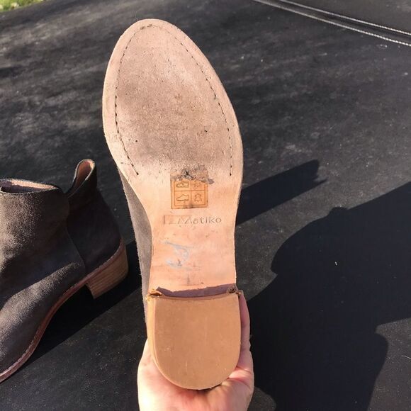 Matiko brown suede ankle boots with front zipper - Picture 5 of 8